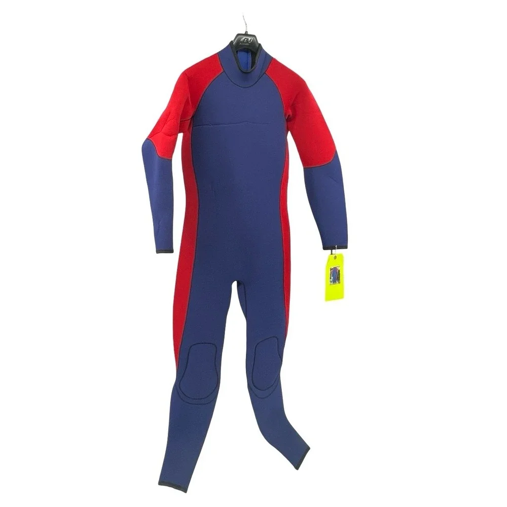JMJ Manufacture Mens Wetsuit Studio 5/3 Fullsuit Navy Red Neoprene Medium